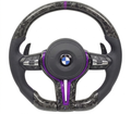 BMW M performance forged carbon fibre steering wheel with purple accent