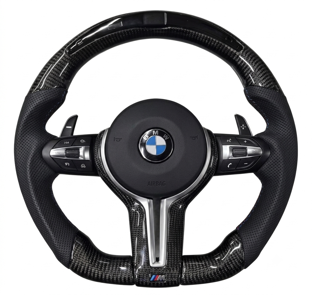 BMW M sport carbon fibre LED steering wheel