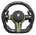 BMW M carbon fibre steering wheel with LED lights and alcantara